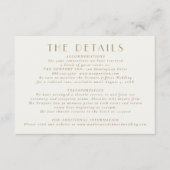 Emerald Green Gold| Wedding Details Enclosure Card Informatiekaartje (Voorkant)