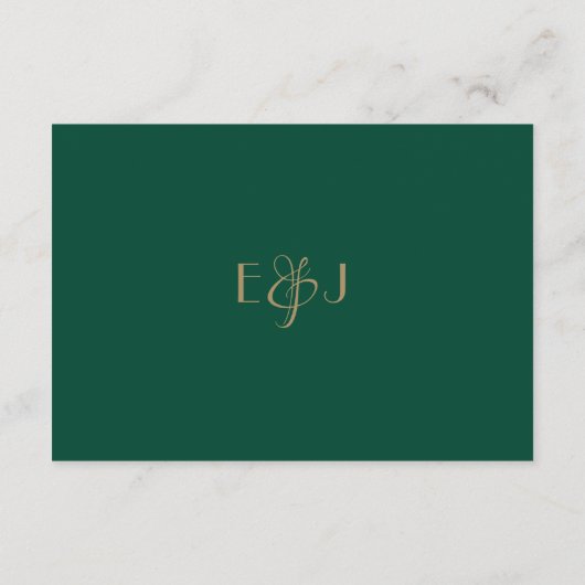 Emerald Green Gold| Wedding Details Enclosure Card Informatiekaartje (Achterkant)