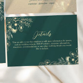 Emerald Green Gold Wedding Details Informatiekaartje