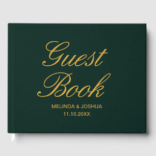 Emerald Green Gold Wedding Gastenboek