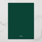 Emerald green gold Wedding Invitation Folie Feestdagenkaart (Achterkant)