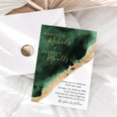 Emerald Green & Gold Wedding Invitation Kaart