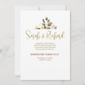 Emerald Green & Gold Wedding Invitation Kaart (Achterkant)