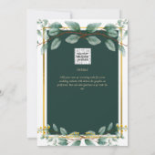 Emerald Green Gold Wedding Invitding Digital Kaart (Achterkant)