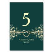 Emerald Green Gold Wedding Kaart (Achterkant)