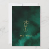 Emerald Green & Gold Wedding Order of Events Kaart (Achterkant)