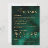  Emerald Green & Gold Wedding Order of Events  Kaart (Voorkant)