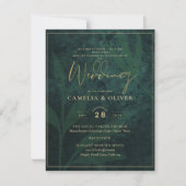 Emerald Green Gold Wedding Print Digital Download Kaart (Voorkant)