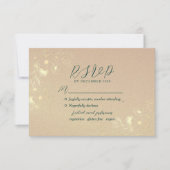 Emerald Green Gold Wedding RSVP Kaartje (Voorkant)