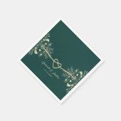 Emerald Green Gold Wedding Servet (Hoek)