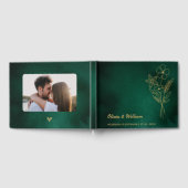 Emerald Green & Gold Wildflowers Wedding Gastenboek (Volledig)