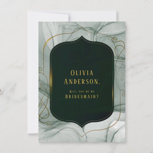 Emerald Green Gold zal je mijn Bridesmaid zijn Kaart (Voorkant)
