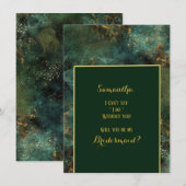 Emerald Green & Gold zal mijn Bridesmaid zijn Kaart (Voorkant / Achterkant)