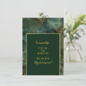 Emerald Green & Gold zal mijn Bridesmaid zijn Kaart (Staand voorkant)