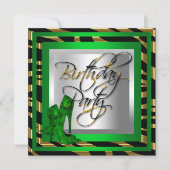 Emerald Green Gold Zebra Black — hoge hiel-schokke Kaart (Voorkant)