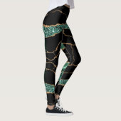 Emerald Green Gold Zwarte Leggings (Rechts)