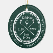 Emerald Green Golf Hole-in-One Retro Persoonlijk Keramisch Ornament (Links)