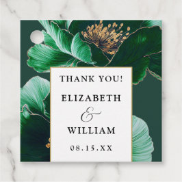 Emerald Green Goud Bloemen Moderne bruiloft Dank u Bedankjes Labels