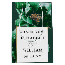 Emerald Green Goud Bloemen Moderne bruiloft Dank u