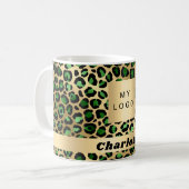 Emerald green goudmakerij koffiemok (Voorkant links)