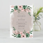 Emerald Green Graceful Rustic Wedding Kaart (Staand voorkant)