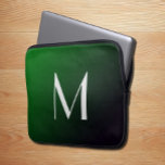 Emerald Green Gradient - vet monogram Laptop Sleeve<br><div class="desc">Verhoog uw laptopbescherming met dit verbluffende ontwerp van Alma Wad. Met een rijke, diepe smaragdgroene achtergrond (#046307) straalt deze laptophoes sophisticatie en moderniteit uit. Het gedurfde lettermonogram voegt een persoonlijk tintje toe, waardoor het niet alleen een accessoire is, maar ook een statement. Stijlvol en functioneel, dit trendy ontwerp is perfect...</div>