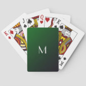 Emerald Green Gradient - vet monogram Pokerkaarten (Achterkant)