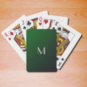Emerald Green Gradient - vet monogram Pokerkaarten