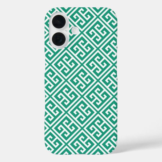 Emerald Green Greek Key Patroon Case-Mate iPhone Case (Achterkant)