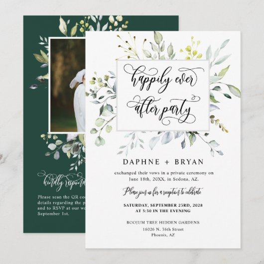 Emerald Green Greenery nog lang en gelukkig na het Kaart (Voorkant / Achterkant)