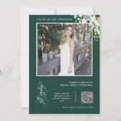 Emerald Green Greenery Vrijgezellenfeest QR Code F Kaart (Achterkant)