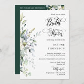 Emerald Green Greenery Vrijgezellenfeest QR Code F Kaart (Voorkant / Achterkant)