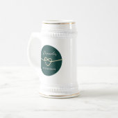 Emerald Green Groomsman Beer Stein Bierpul (Voorkant links)