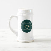Emerald Green Groomsman Beer Stein Bierpul (Links)
