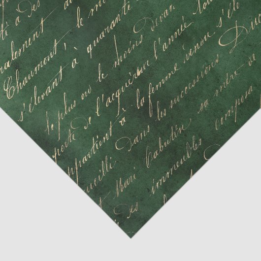 Emerald Green Grunge  kalligrafie Tissuepapier (Detail)