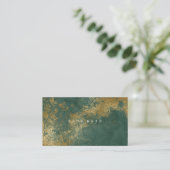 Emerald Green Grungy Distress Gold Vip Visitekaartje (Staand voorkant)