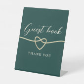 Emerald Green Guest Book Sign Reclamebord Met Voetstuk (Voorkant)