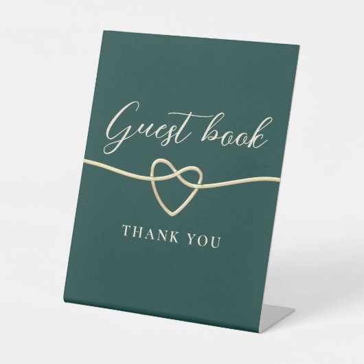 Emerald Green Guest Book Sign Reclamebord Met Voetstuk (Voorkant)
