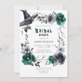 Emerald Green Halloween Herfst Floral Vrijgezellen Kaart (Voorkant)