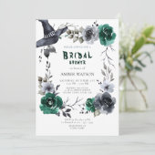 Emerald Green Halloween Herfst Floral Vrijgezellen Kaart (Staand voorkant)