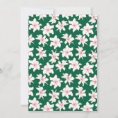 Emerald Green Hand Drawn Floral Wedding Invitation Kaart (Achterkant)