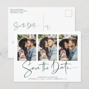Emerald Green Handwrite Wedding Save the Date Briefkaart