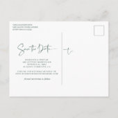 Emerald Green Handwrite Wedding Save the Date Briefkaart (Achterkant)