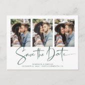 Emerald Green Handwrite Wedding Save the Date Briefkaart (Voorkant)