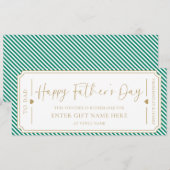 Emerald Green Happy Vaderdag Cadeaubon Kaart (Voorkant / Achterkant)