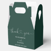 Emerald Green Hart Script Trouwkaart Bedankdoosjes (Geopend)