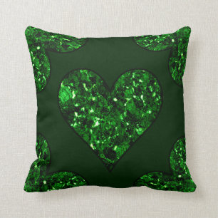 Emerald Green Heart Kussen
