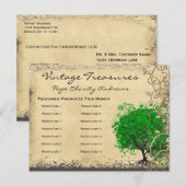 Emerald Green Heart Leaf Tree Save the Date Aankondigingskaart (Voorkant / Achterkant)