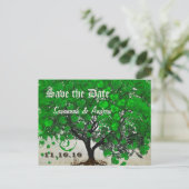 Emerald Green Heart Leaf Tree Save the Date Aankondigingskaart (Staand voorkant)