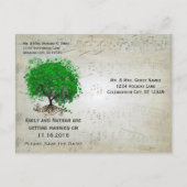 Emerald Green Heart Leaf Tree Save the Date Aankondigingskaart (Achterkant)